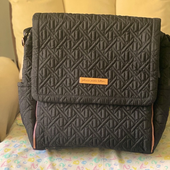 Petunia Pickle Bottom Handbags - Petunia Pickle Bottom Black Diaper Bag
